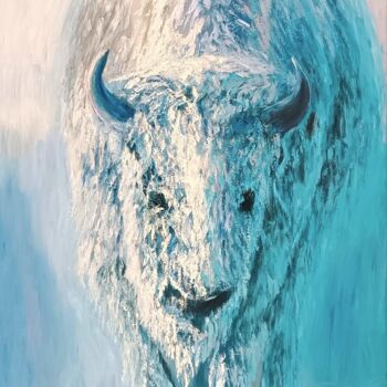 Malerei mit dem Titel "Snow storm" von Mantas Naulickas, Original-Kunstwerk, Öl