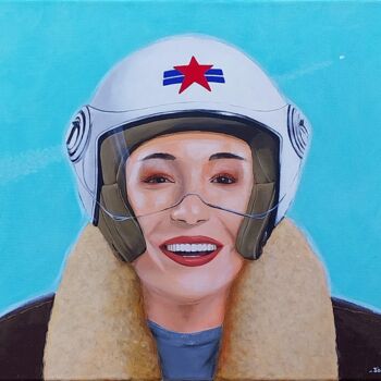 Painting titled "Jackie" by Philippe Jouan, Original Artwork, Acrylic Mounted on Wood Stretcher frame