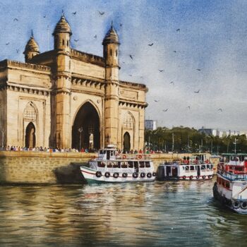 Pittura intitolato "The Impressions Of…" da Niketan Bhalerao, Opera d'arte originale, Acquarello