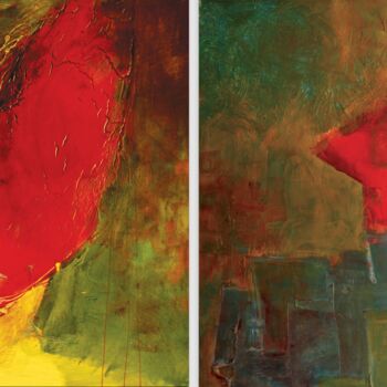 Pittura intitolato "Red Head" da Annette Wyrick-Solari, Opera d'arte originale, Acrilico Montato su Telaio per barella in le…