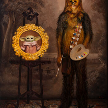 Painting titled "BIG MASTER" by Yaroslav Sobol, Original Artwork, Oil Mounted on Wood Stretcher frame