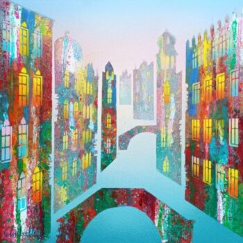 제목이 "PRELUDE 09"인 미술작품 Bernard Ambielle로, 원작, 기름 목재 패널에 장착됨