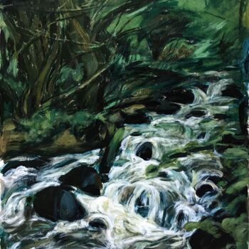 Painting titled "'''In the forest''" by Raffi Ghazaryan, Original Artwork, Acrylic