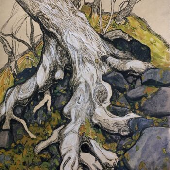 绘画 标题为“'''The tree''” 由Raffi Ghazaryan, 原创艺术品, 丙烯
