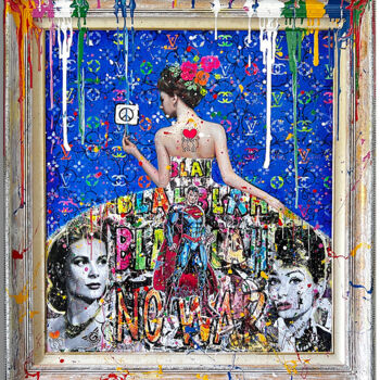Painting titled "Free" by Gardani, Original Artwork, Oil Mounted on Wood Stretcher frame