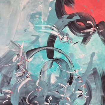 Peinture intitulée "AWE-2-" par Delphine Bernard, Œuvre d'art originale, Acrylique Monté sur Carton