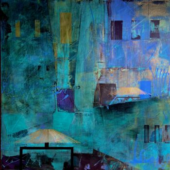 Painting titled "Urban street chic" by Virginie Munch, Original Artwork, Acrylic Mounted on Wood Stretcher frame