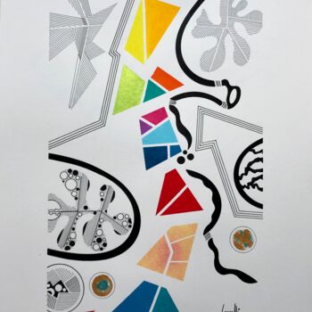 Painting titled "24 012 Ligne de par…" by Pascal Cavalli, Original Artwork, Acrylic