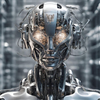 Digital Arts με τίτλο "HUMANOID ROBOT AI,…" από Reskatorsilver, Αυθεντικά έργα τέχνης, Ψηφιακή εκτύπωση