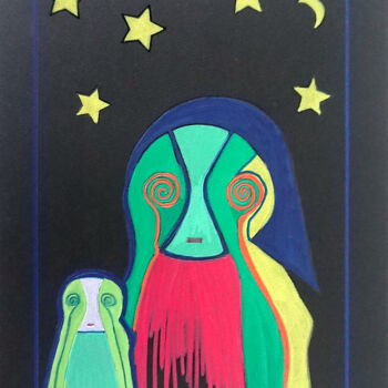 Dessin intitulée "Jusque la haut 3/10" par Georges Lievre, Œuvre d'art originale, Marqueur
