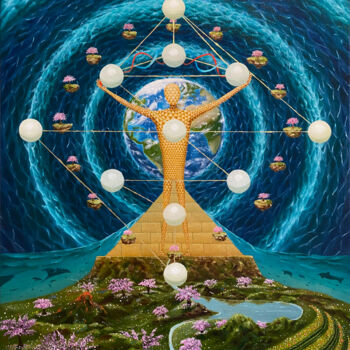 Peinture intitulée "Creator of the world" par Anton Vishnevsky (A. Vish), Œuvre d'art originale, Huile Monté sur Panneau de…