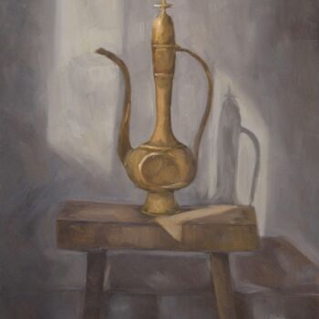 Painting titled "BRASS PITCHER" by Shaheera Sandhu, Original Artwork, Oil