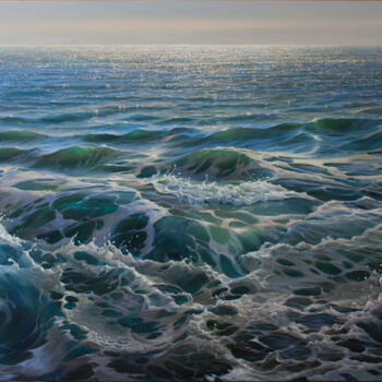 Schilderij getiteld "Das Meer" door Tschumakov Sergey, Origineel Kunstwerk, Olie