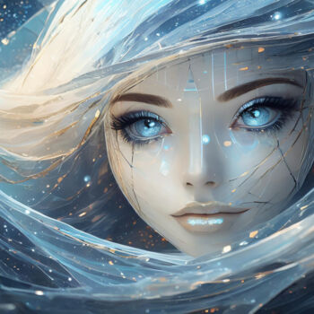 Digital Arts titled "android face an int…" by Jacek Dudziński, Original Artwork, Digital Painting