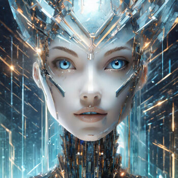 제목이 "In her Eye Android"인 디지털 아트 Jacek Dudziński로, 원작, 디지털 페인팅