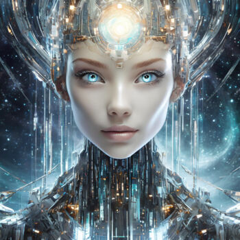 Digital Arts με τίτλο "Queen Android" από Jacek Dudziński, Αυθεντικά έργα τέχνης, Ψηφιακή ζωγραφική