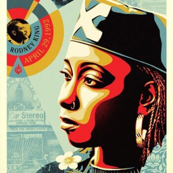 Εκτυπώσεις & Χαρακτικά με τίτλο "Eyes on the King ve…" από Shepard Fairey (Obey), Αυθεντικά έργα τέχνης, Screenprinting