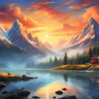 Digital Arts με τίτλο "Countryside Reverie…" από Jacek Dudziński, Αυθεντικά έργα τέχνης, Ψηφιακή ζωγραφική
