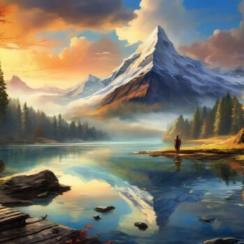 Digital Arts titled "Tranquil Melodies:…" by Jacek Dudziński, Original Artwork, Digital Painting