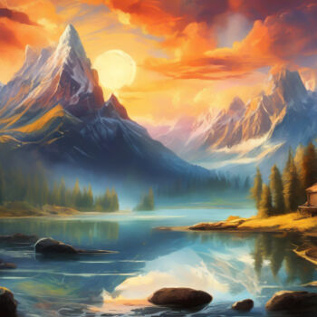 Digital Arts titled "Whispering Pastures…" by Jacek Dudziński, Original Artwork, Digital Painting
