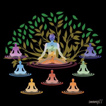 Digital Arts titled "The Adhiyogi and hi…" by Manoj S, Original Artwork, Digital Print