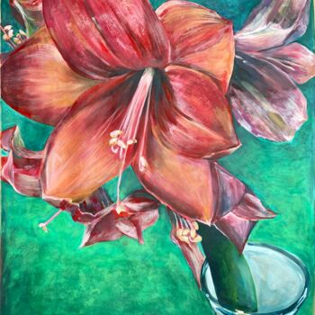 Malerei mit dem Titel "Amaryllis" von Michael Rehr-Hoffmann, Original-Kunstwerk, Acryl