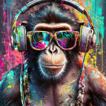 Digital Arts titled "Sonic Serenity: The…" by Jacek Dudziński, Original Artwork, Digital Painting