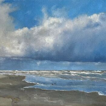 Painting titled "Стихия / cloudy" by Polina Sereda, Original Artwork, Oil