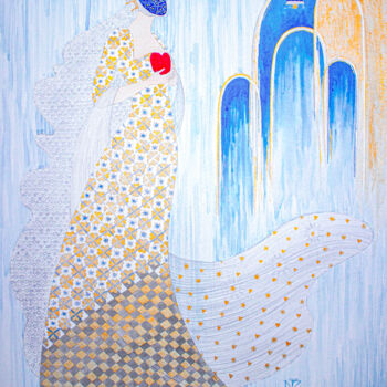 Painting titled "The Lanterns. Queen…" by Elaria, Original Artwork, Ink