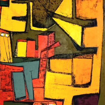 Painting titled "composition de mars…" by Frédérique Manley, Original Artwork, Oil