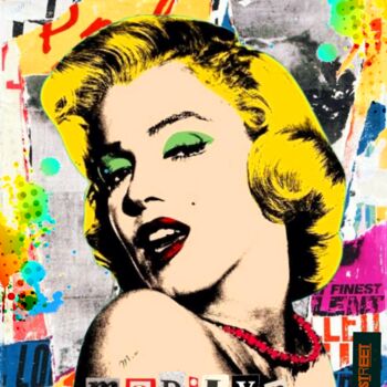 Digital Arts titled "MARILYN Pop Art" by Sohan_street, Original Artwork, Digital Painting Mounted on Aluminium