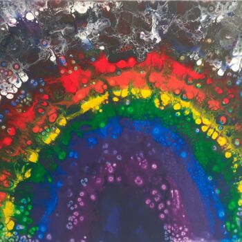 Painting titled "Rainbow" by Sébastien Mas, Original Artwork, Acrylic Mounted on Wood Stretcher frame