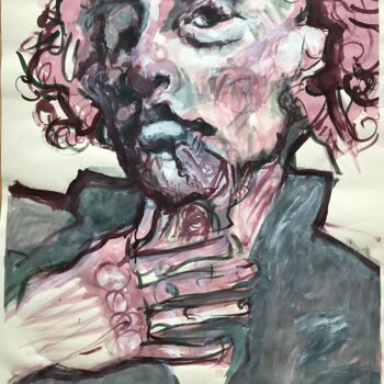 Pittura intitolato "Frau mit Hand" da Claudia Zerbe, Opera d'arte originale, Acrilico