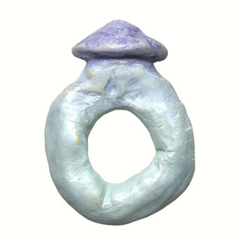 Skulptur mit dem Titel "Bague Ancienne Vert…" von Aledra, Original-Kunstwerk, Polymer Ton