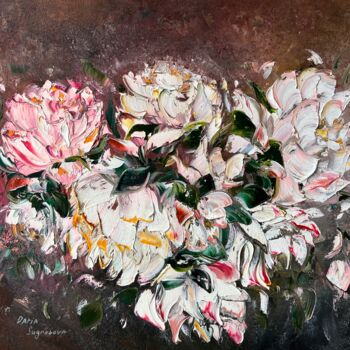 Painting titled "PEONIES" by Daria Sugrobova, Original Artwork, Oil