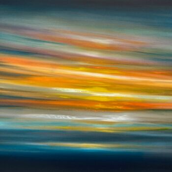 Painting titled "In Those Distant Da…" by Julia Everett, Original Artwork, Oil Mounted on Wood Stretcher frame