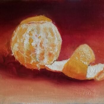 Peinture intitulée "End of an orange" par Rosemary Burn, Œuvre d'art originale, Huile
