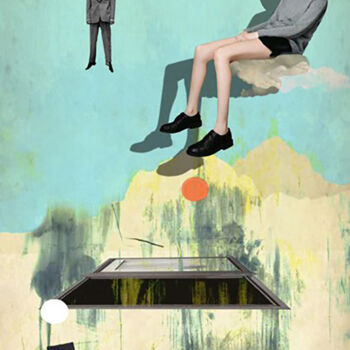 Arte digital titulada "Suspension - JALAL…" por Manar Ali Hassan, Obra de arte original, Collages digitales Montado en Basti…