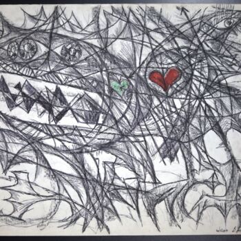Drawing titled "La bête" by Jean-Thomas Bédard, Original Artwork, Pencil
