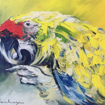 Pintura titulada "Vivacious Feathers" por Vahe Bagumyan, Obra de arte original, Oleo Montado en Bastidor de camilla de madera