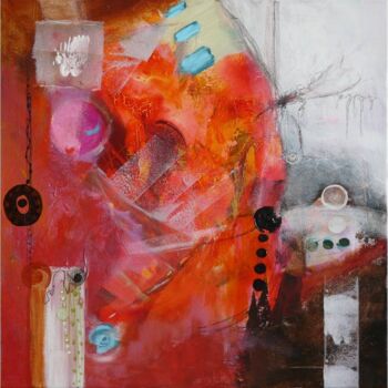 Painting titled ""The Times They Are…" by Remara, Original Artwork, Acrylic Mounted on Wood Stretcher frame