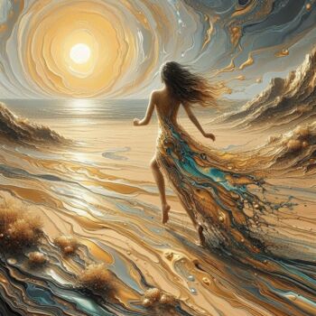 Digital Arts με τίτλο "Sunny Stride: Embra…" από Abstract Bliss, Αυθεντικά έργα τέχνης, Εικόνα που δημιουργήθηκε με AI
