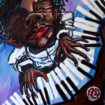 "The pianist" başlıklı Tablo Anna Jennifer tarafından, Orijinal sanat, Akrilik Ahşap Sedye çerçevesi üzerine monte edilmiş