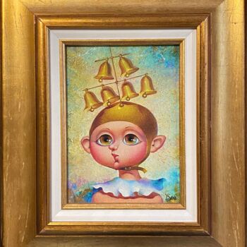 Arts numériques intitulée "Petit bouffon aux c…" par Oxana Yambykh, Œuvre d'art originale, Peinture numérique Monté sur Cart…