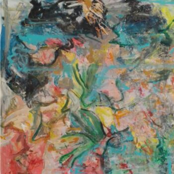 Painting titled "The Island" by Jan O'Sullivan, Original Artwork, Acrylic Mounted on Wood Stretcher frame