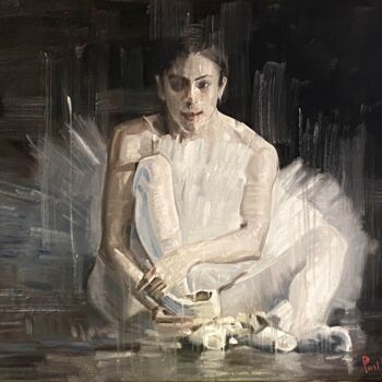 제목이 "Young Dancer N0.20"인 미술작품 Paul Cheng로, 원작, 기름 나무 들것 프레임에 장착됨