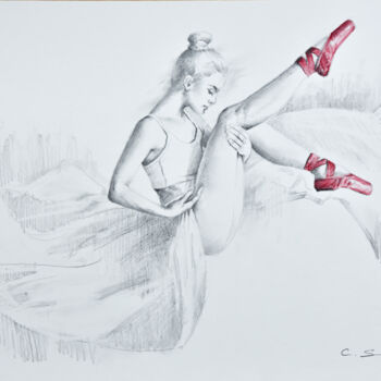 "Ballerina Drawing 10" başlıklı Resim Chung Yau Shek tarafından, Orijinal sanat, Kalem