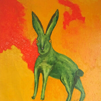 Peinture intitulée "Lievre vert" par Georges Lievre, Œuvre d'art originale, Acrylique