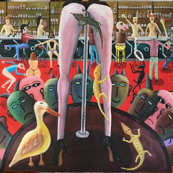 Painting titled "The Bordell" by Nearchos Ioannou, Original Artwork, Acrylic