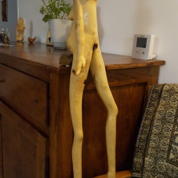 Scultura intitolato "Relax" da Max Bernard, Opera d'arte originale, Legno